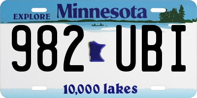 MN license plate 982UBI
