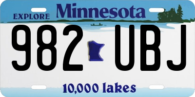 MN license plate 982UBJ