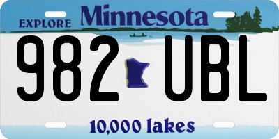 MN license plate 982UBL