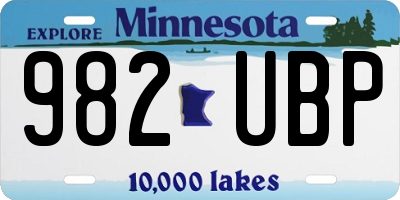 MN license plate 982UBP