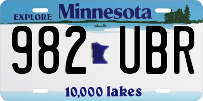 MN license plate 982UBR