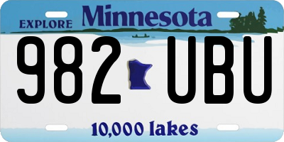 MN license plate 982UBU