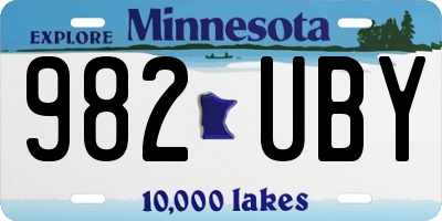 MN license plate 982UBY