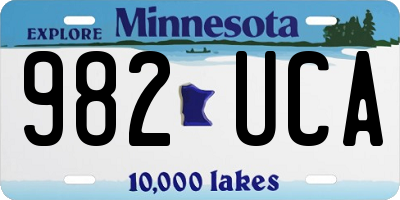 MN license plate 982UCA