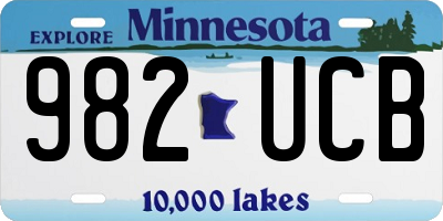MN license plate 982UCB