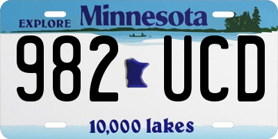 MN license plate 982UCD