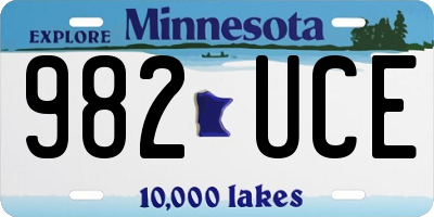 MN license plate 982UCE
