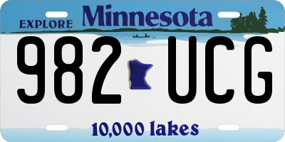 MN license plate 982UCG