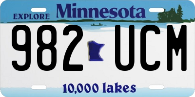 MN license plate 982UCM