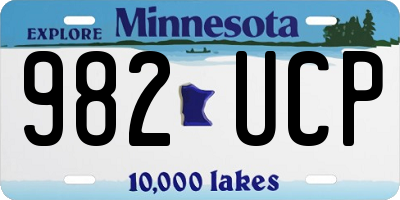 MN license plate 982UCP