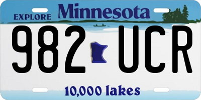 MN license plate 982UCR