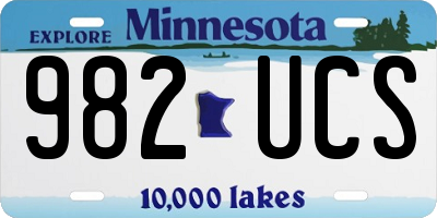 MN license plate 982UCS