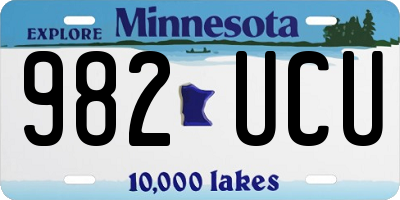 MN license plate 982UCU