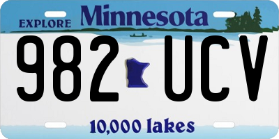 MN license plate 982UCV