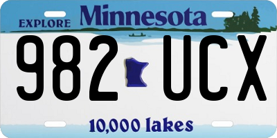 MN license plate 982UCX