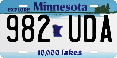 MN license plate 982UDA
