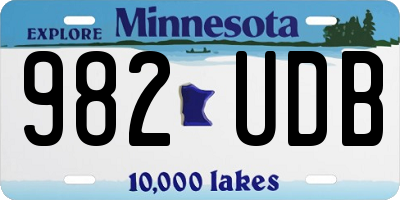 MN license plate 982UDB