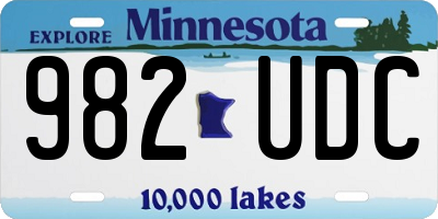 MN license plate 982UDC
