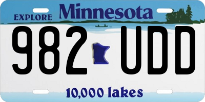 MN license plate 982UDD
