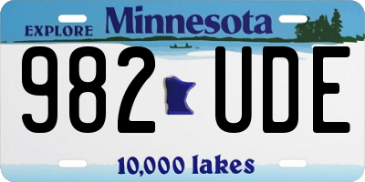MN license plate 982UDE