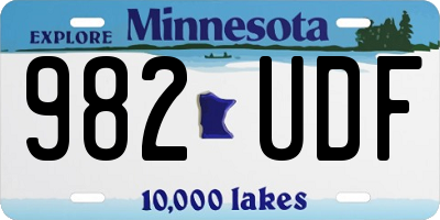 MN license plate 982UDF