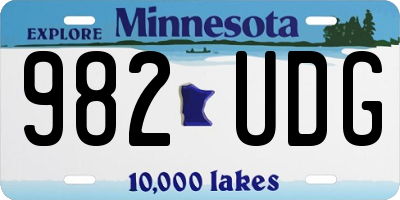 MN license plate 982UDG