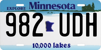 MN license plate 982UDH