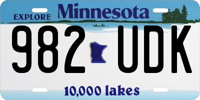 MN license plate 982UDK