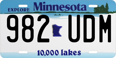 MN license plate 982UDM