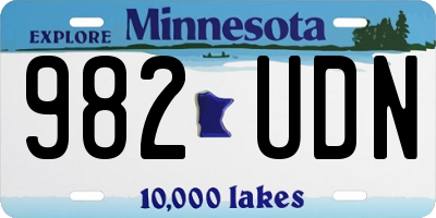 MN license plate 982UDN