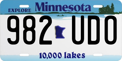 MN license plate 982UDO