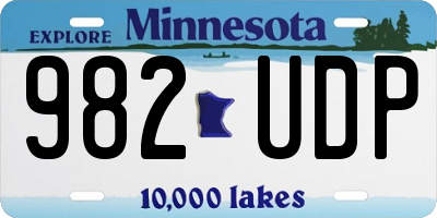 MN license plate 982UDP