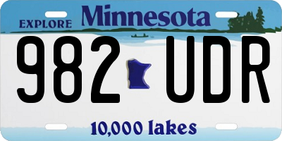 MN license plate 982UDR