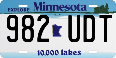 MN license plate 982UDT