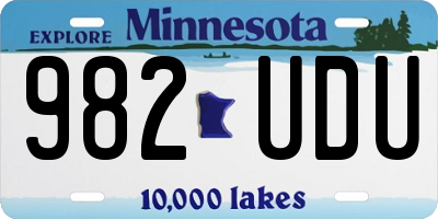 MN license plate 982UDU