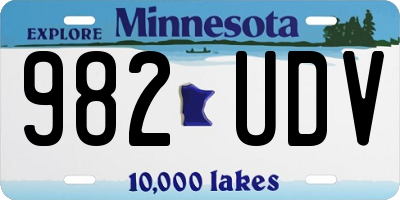 MN license plate 982UDV