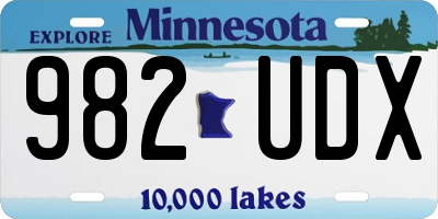 MN license plate 982UDX