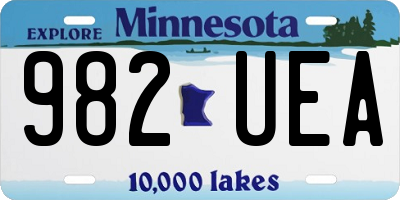 MN license plate 982UEA