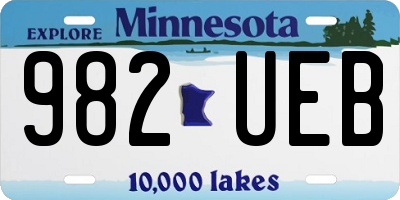 MN license plate 982UEB