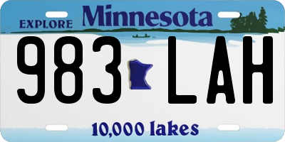 MN license plate 983LAH