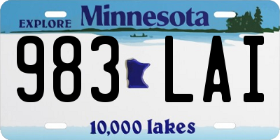 MN license plate 983LAI