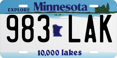 MN license plate 983LAK