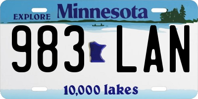MN license plate 983LAN