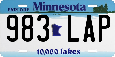 MN license plate 983LAP