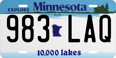 MN license plate 983LAQ