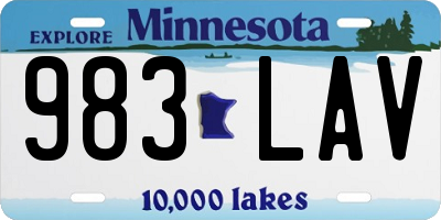MN license plate 983LAV