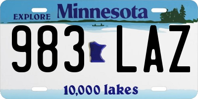 MN license plate 983LAZ