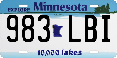 MN license plate 983LBI