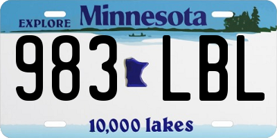 MN license plate 983LBL