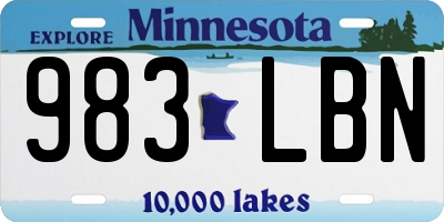 MN license plate 983LBN